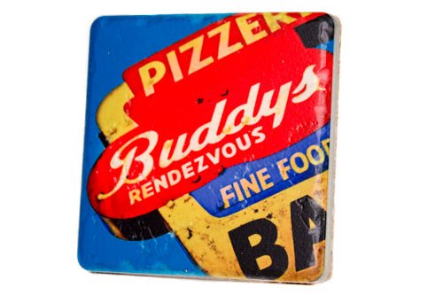 Buddy's Pizzeria Porcelain Tile Coaster Coasters