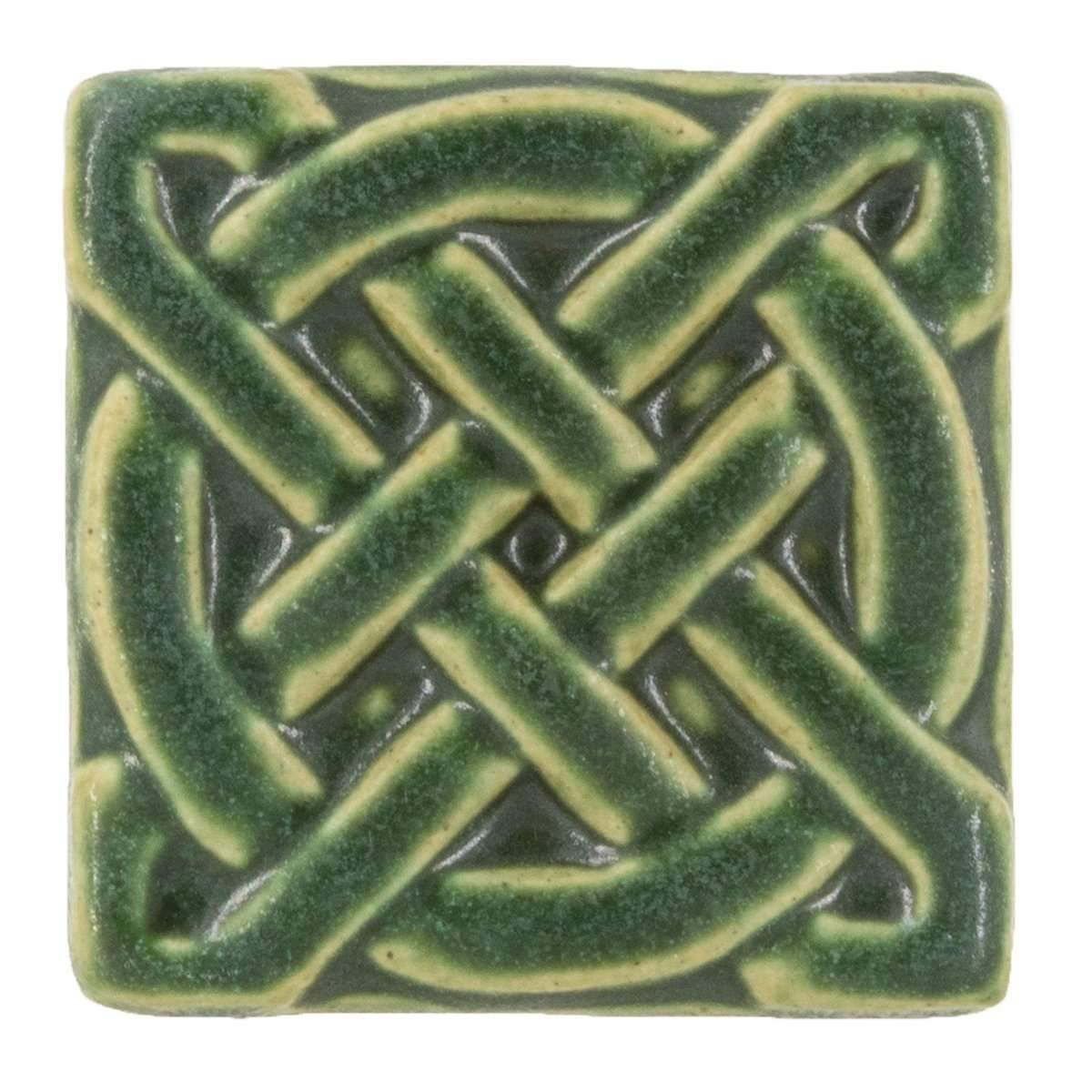 3x3 Journey Knot Pewabic Tile - Leaf Pewabic Pottery