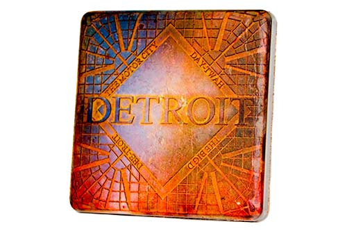 Detroit Decor Porcelain Tile Coaster Coasters
