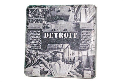 Historic Detroit Built Tank Porcelain Tile Coaster Coasters