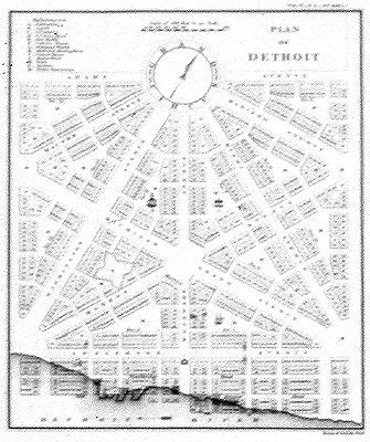 Detroit 1807 Historic Map Print - 9 3/4 x 8 1/4 inches Wall Art