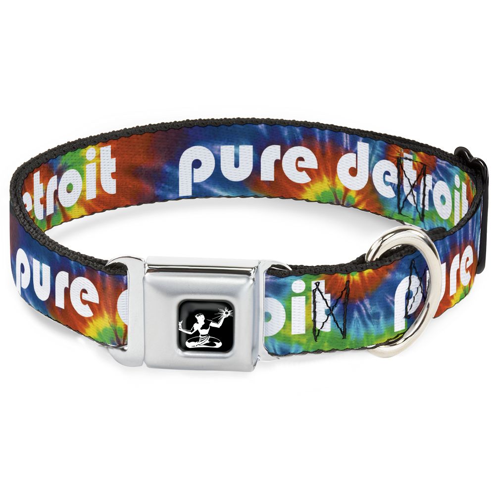 Spirit of Detroit Dog Collar / White +Tie Dye Swirl Dog Collar