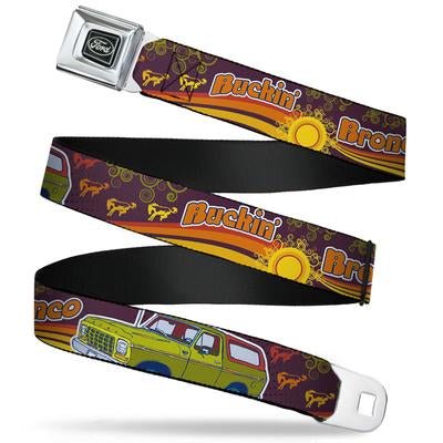 Ford Oval Seatbelt Belt / Ford Oval Logo + Bucking Bronco Webbing Belts