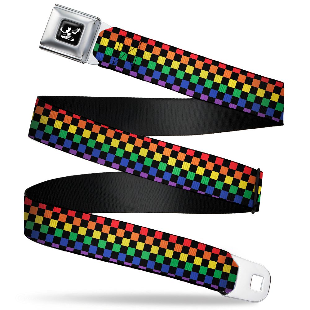 Spirit of Detroit Seatbelt Belt /Rainbow Checker Webbing Belts