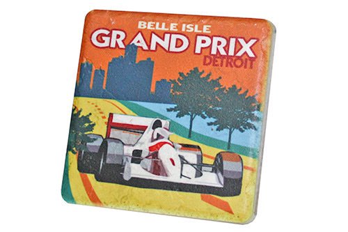 Grand Prix Poster Porcelain Tile Coaster Coasters