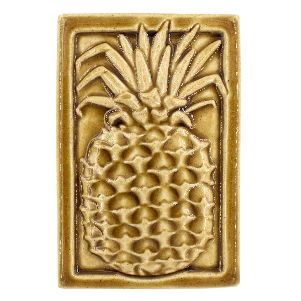 4x6 Pineapple Pewabic Tile - Honey Gloss Pewabic Pottery   