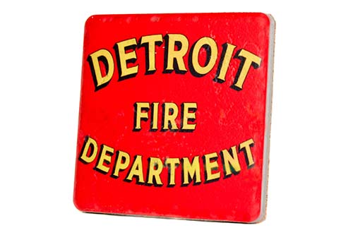 Detroit Fire Department Porcelain Tile Coaster Coasters