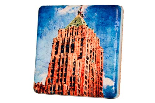 Fisher Building Porcelain Tile Coaster Coasters