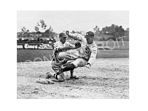 Historic Tigers Base Slide Black and White Luster or Canvas Print $35 - $430 Luster Prints and Canvas Prints