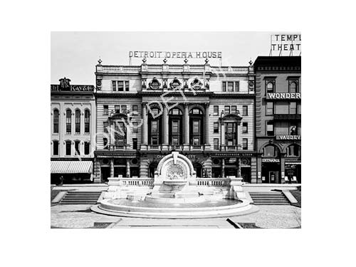 Historic Detroit Opera House Black and White Luster or Canvas Print $35 - $430 Luster Prints and Canvas Prints