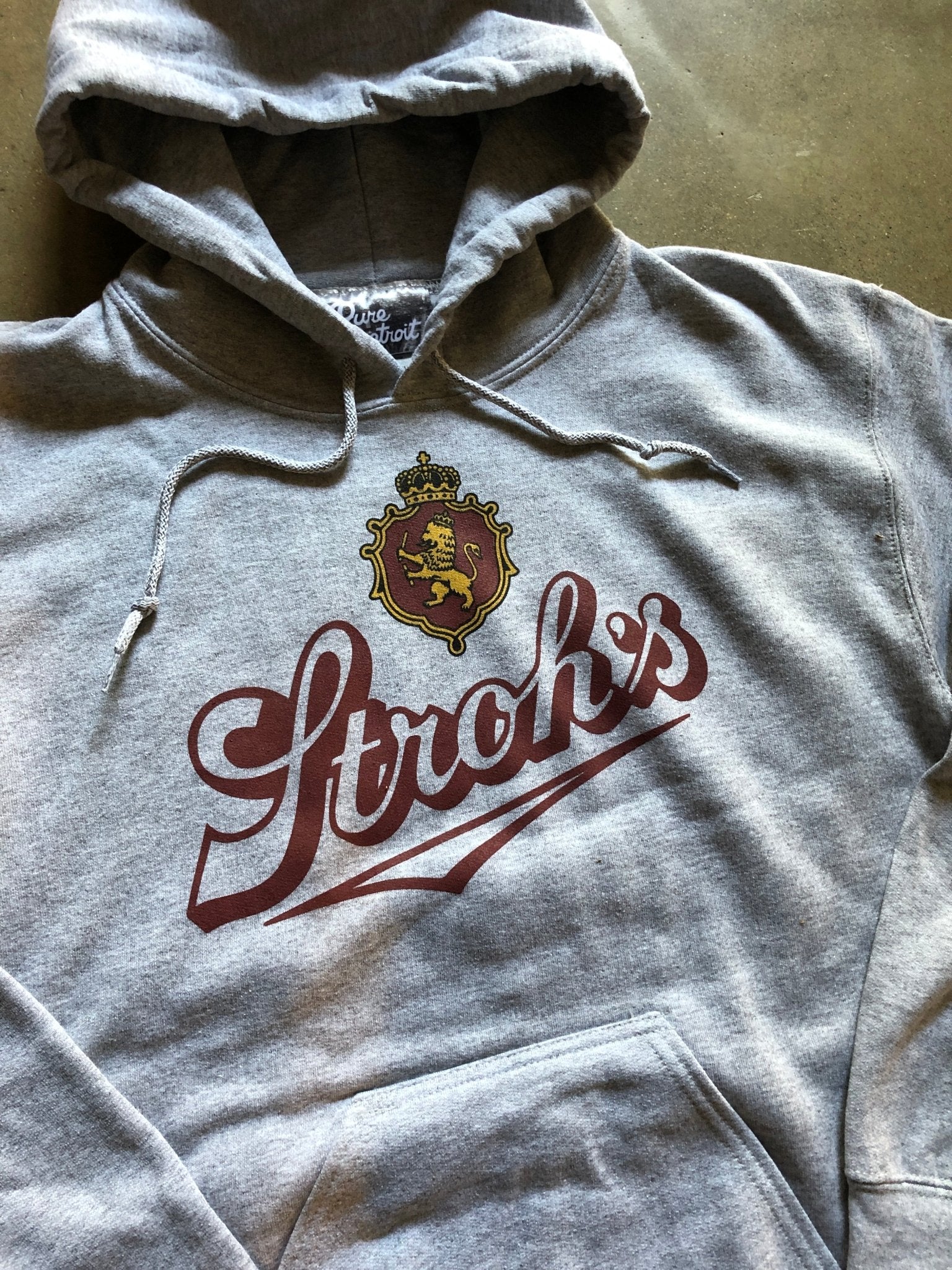 Stroh's Fire Brewed Beer Pullover / Gray / Unisex Unisex Apparel