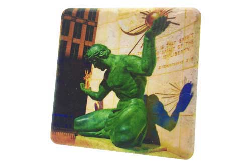 Spirit of Detroit Clear Porcelain Tile Coaster Coasters