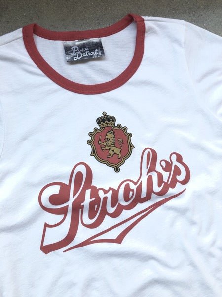 Stroh's Perseverance Ringer Tee / Red + White / Women's Women's Apparel