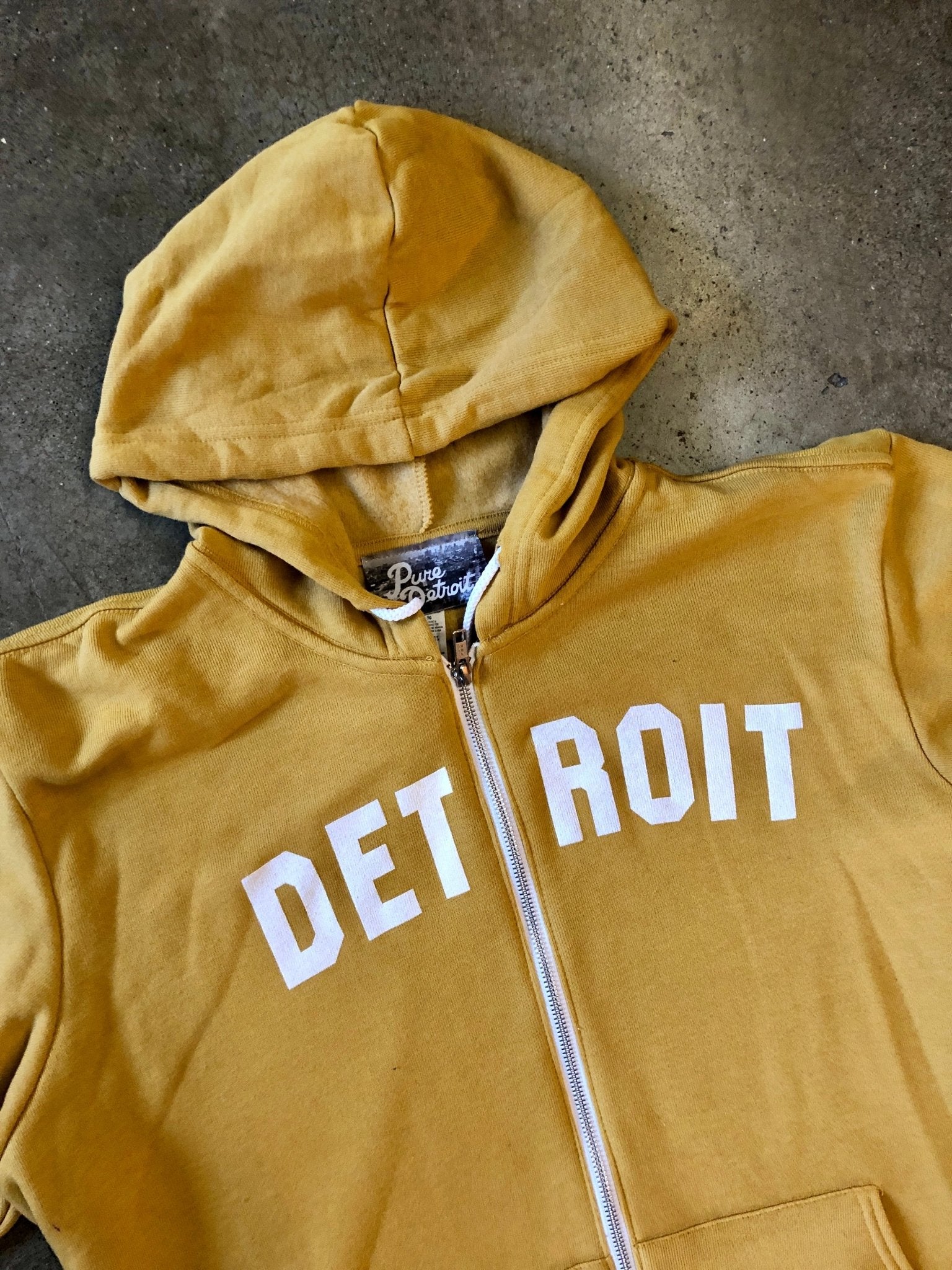Detroit Classic Tri-Blend Zip Hoodie / White + Heather Mustard / Unisex Unisex Apparel
