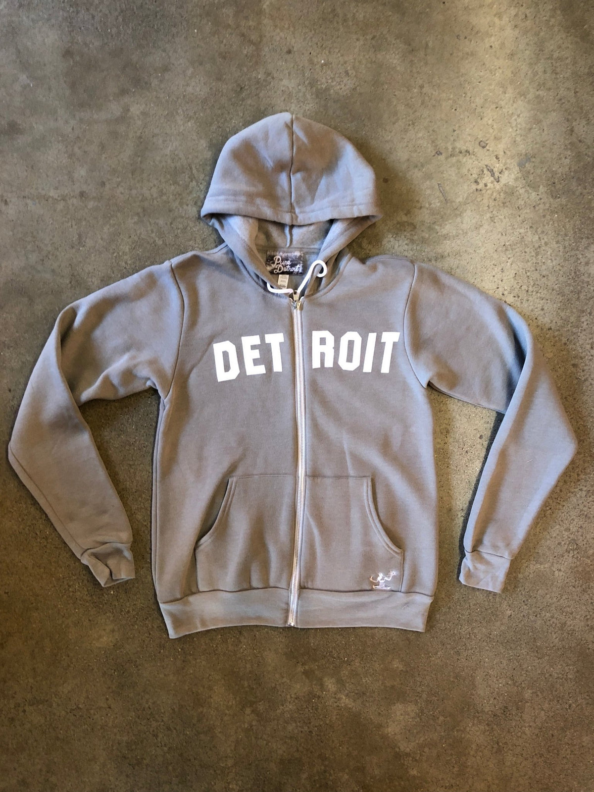 Detroit Classic Tri-Blend Zip Hoodie / White + Heather Stone / Unisex Unisex Apparel