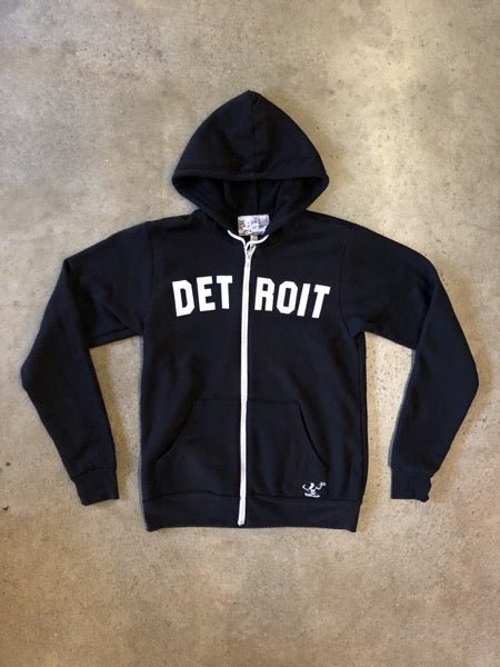 Detroit Classic Tri-Blend Zip Hoodie / White + Black / Unisex Unisex Apparel