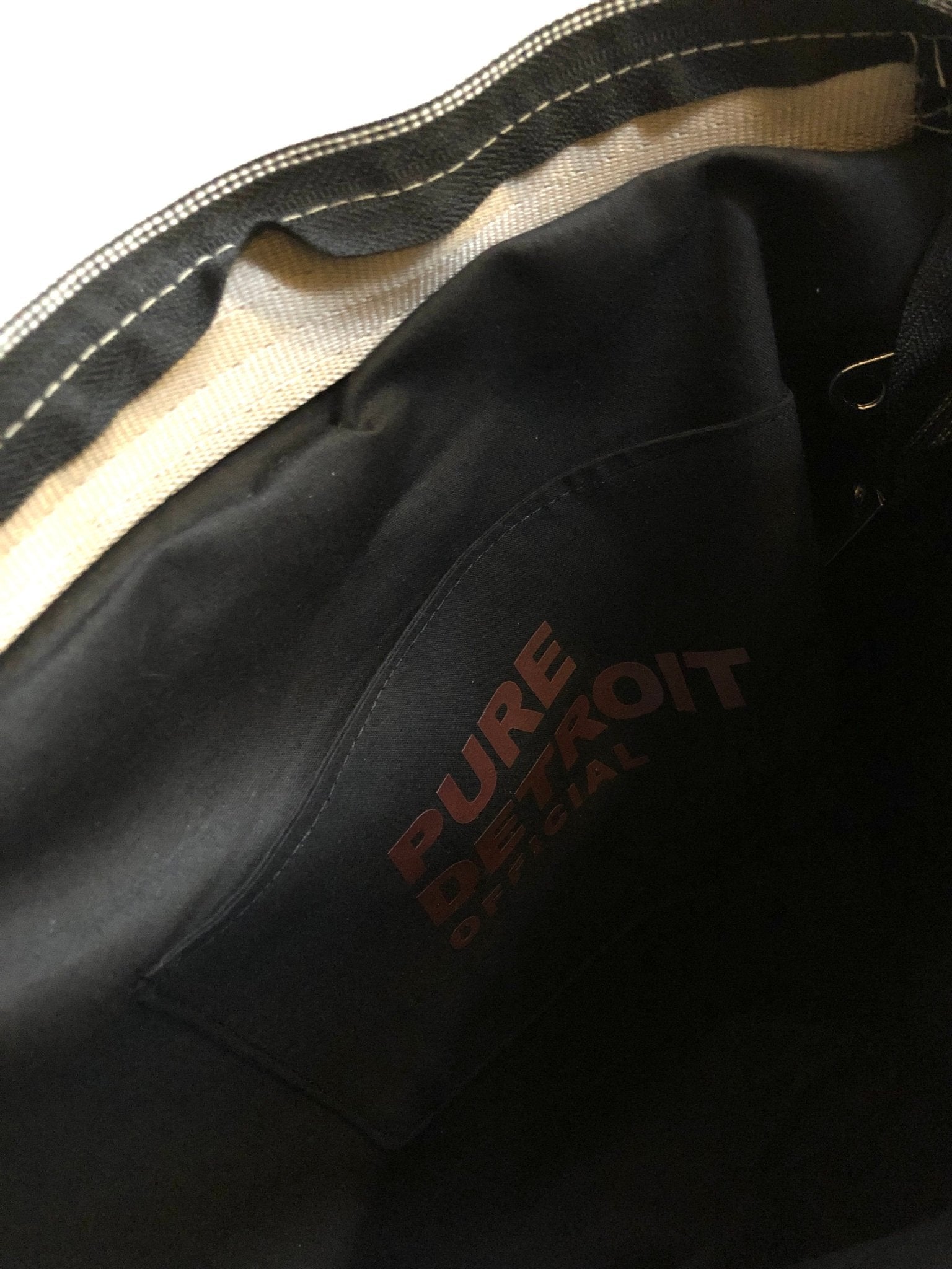 Pure Detroit OFFICIAL - Medium City Slinger Tote Seatbelt Bag - Champagne PRE ORDER