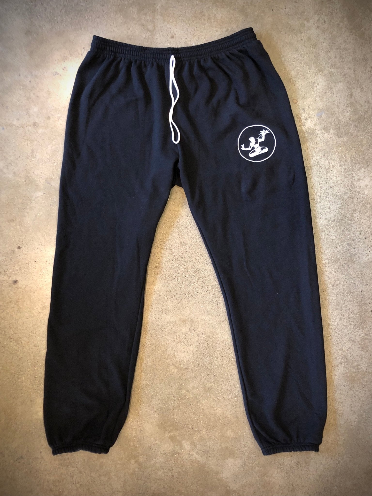 Spirit of Detroit Sponge Fleece Sweatpants / White + Black / Unisex Sweatpants