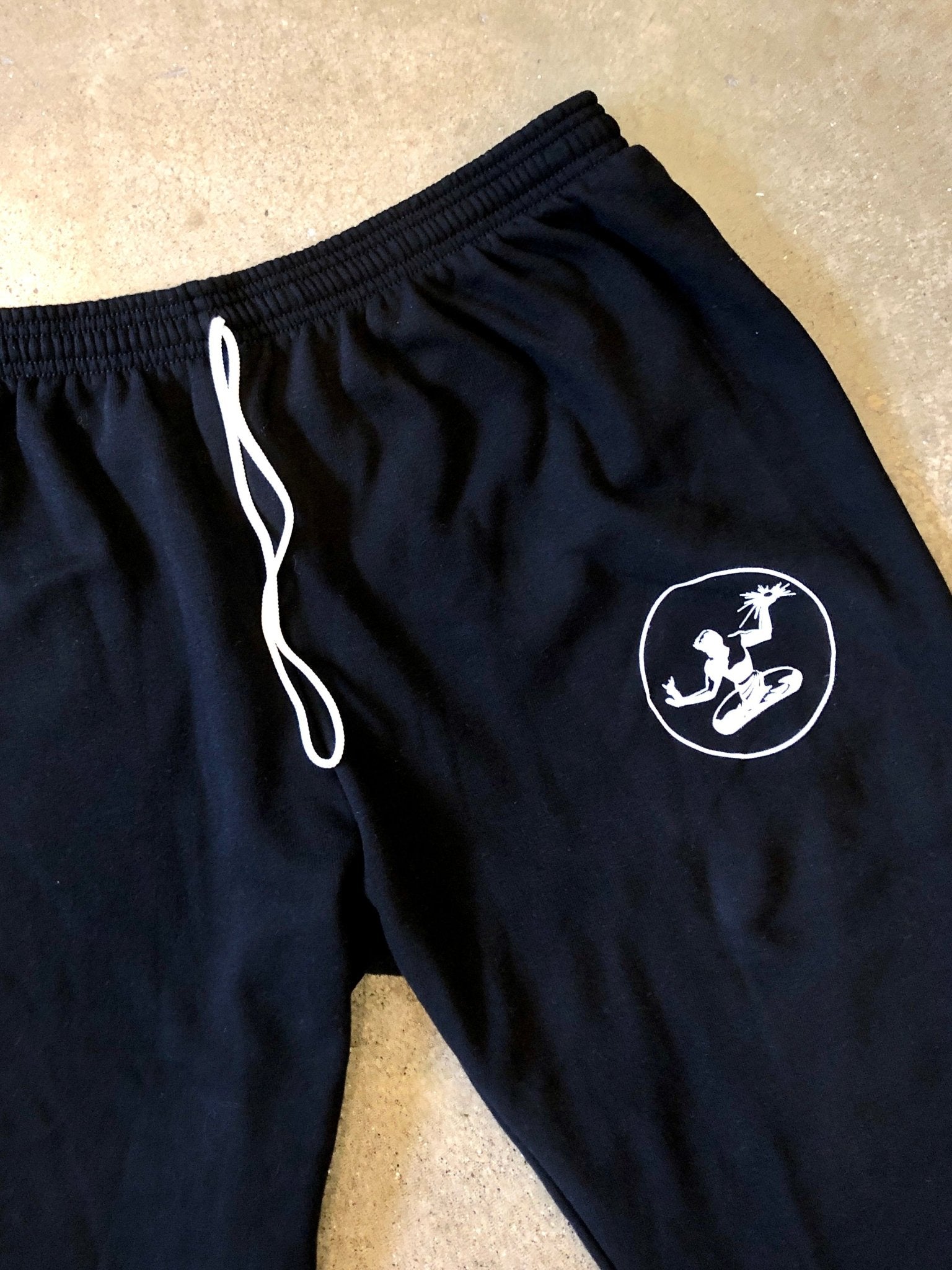 Spirit of Detroit Sponge Fleece Sweatpants / White + Black / Unisex Sweatpants