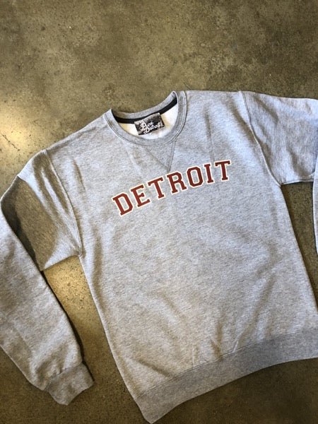Detroit Varsity Sweatshirt / Red + Athletic Heather / Unisex sweatshirt
