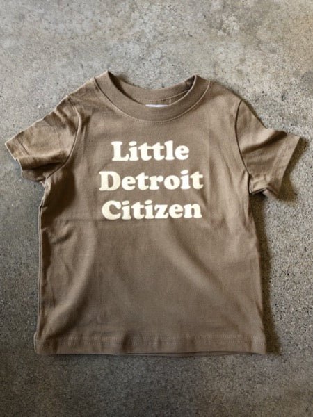 Little Detroit Citizen Tee / White + Coyote Brown / Toddler Kid's Apparel