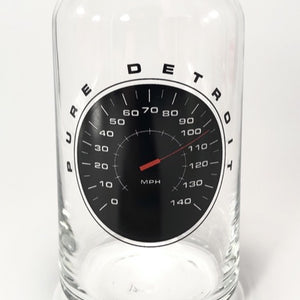 Pure Detroit Speedometer 16 oz Can Glass glass   