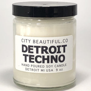 Detroit Techno - Hand Poured Soy Candle by City Beautiful . Co - 9oz. Candle   