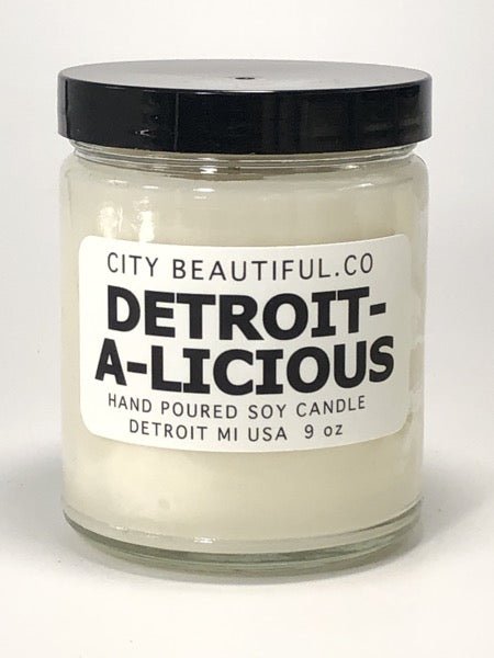 Detroit-A-Licious - Hand Poured Soy Candle by City Beautiful . Co - 9oz. Candle