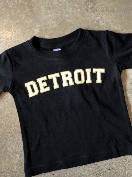 Detroit Varsity Baby Tee / Black / Baby Kid's Apparel