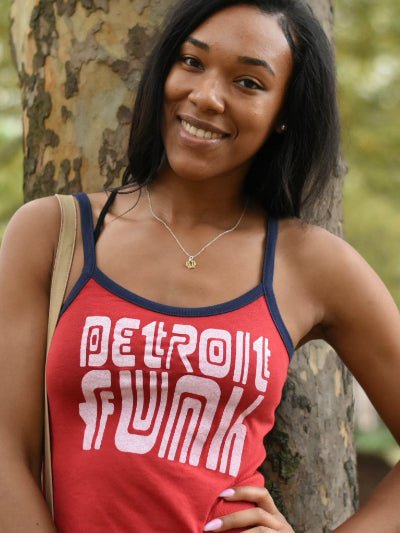 Detroit Funk Ringer Tank/ Red + Navy / Women's Women's Apparel