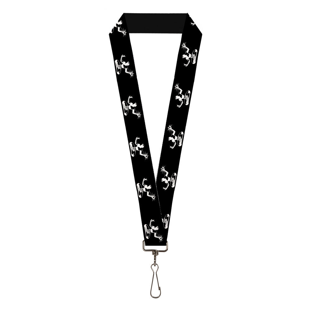 Spirit of Detroit 1" Lanyard / White + Black Keychain