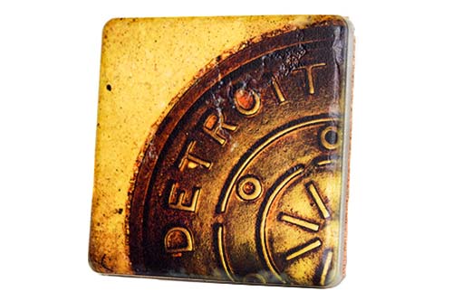 Detroit Manhole Porcelain Tile Coaster Coasters