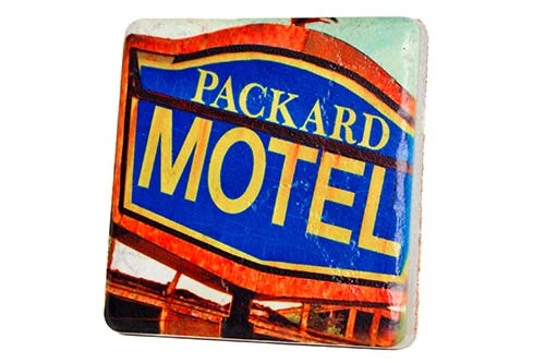 Packard Motel Porcelain Tile Coaster Coasters   