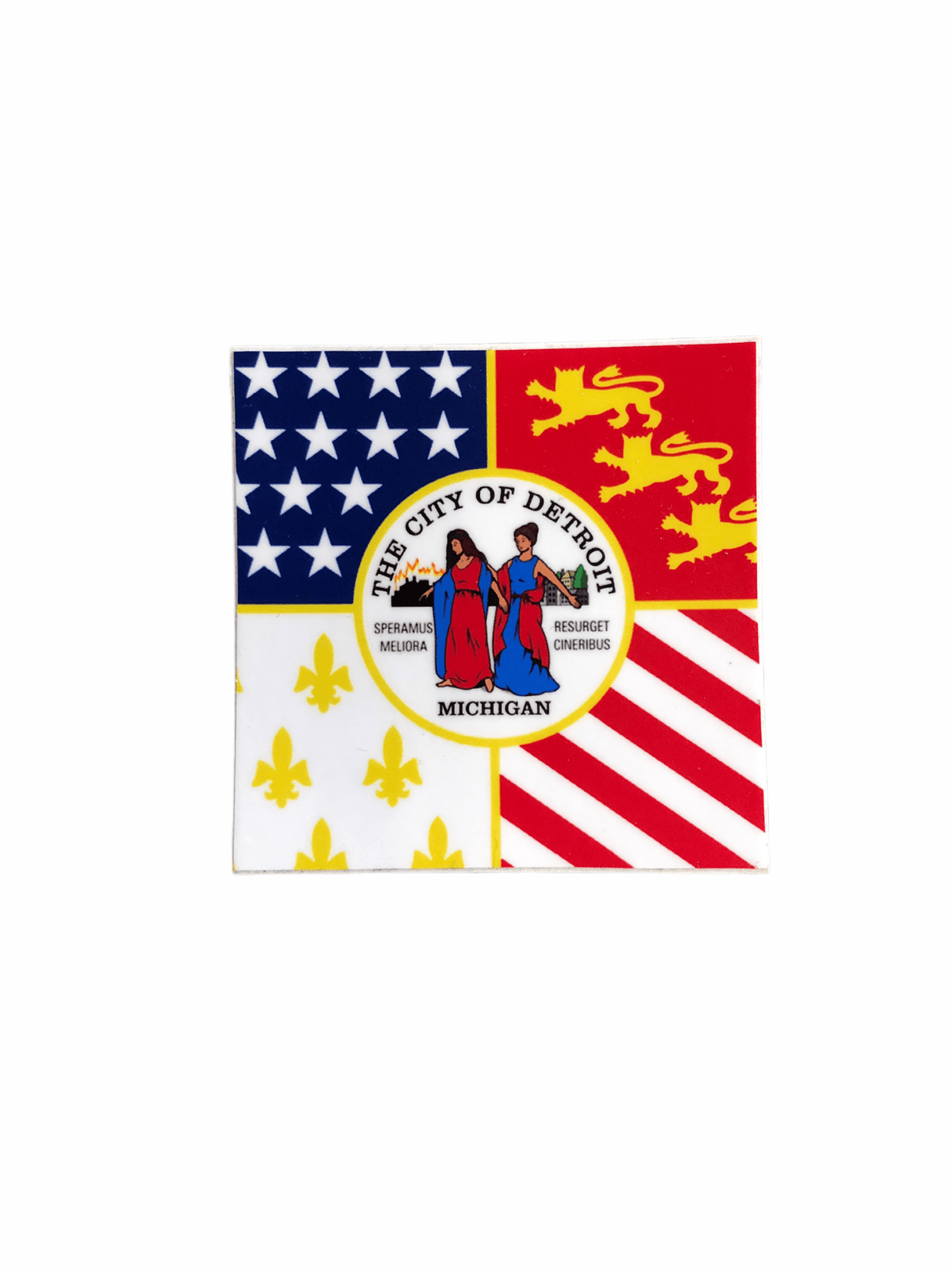 Detroit City Flag Decal Decal