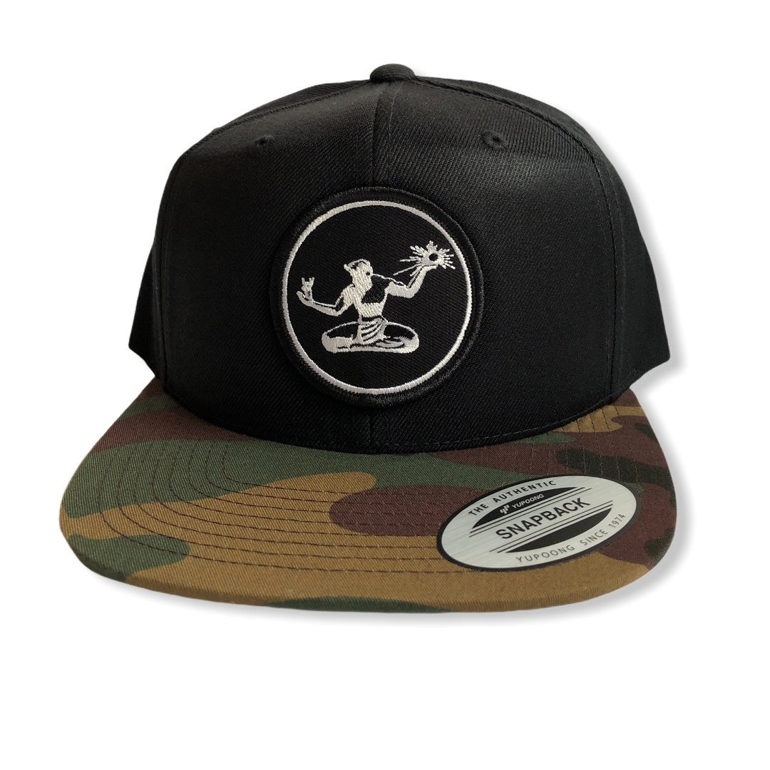 Spirit of Detroit Snapback Hat / Black + Camo Hat