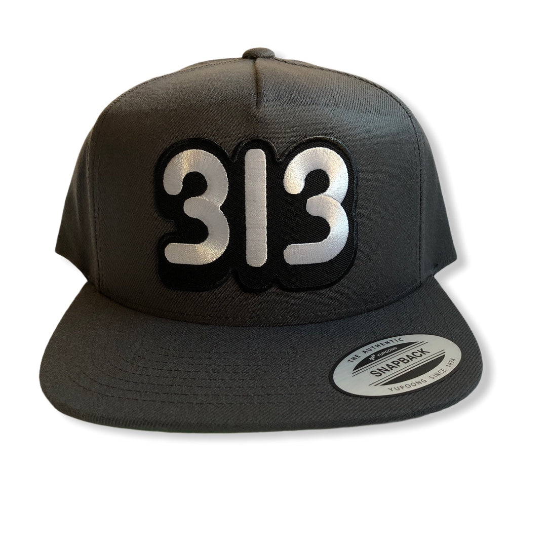 313 Snapback Hat / Charcoal Hat   