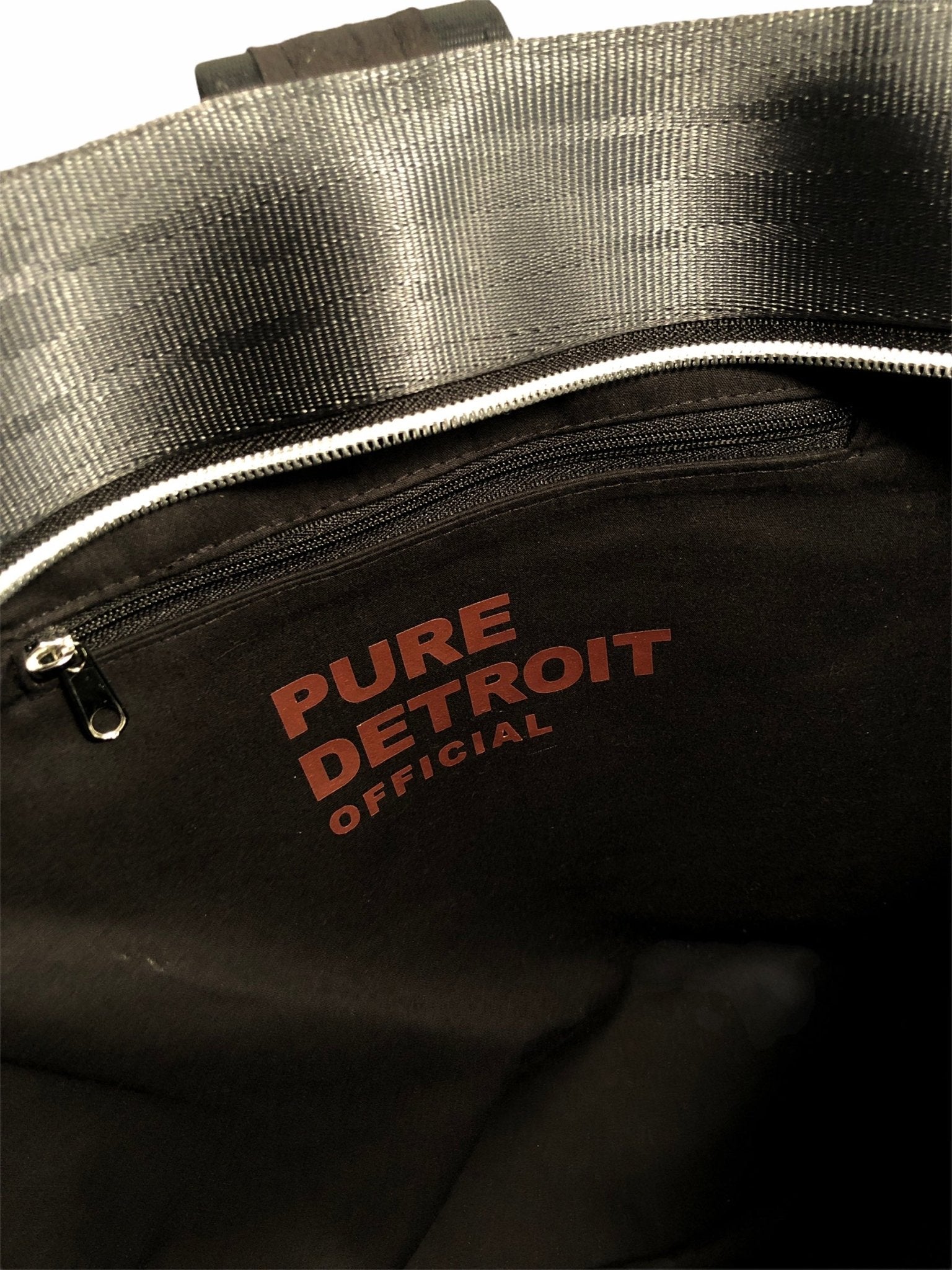 Pure Detroit OFFICIAL - Large Ring Tote Seatbelt Bag - Black PRE ORDER Seatbelt Bags