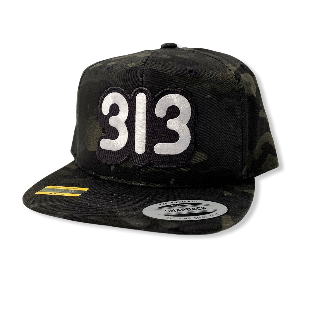 313 Snapback Hat / Dark Digi Camo Hat   