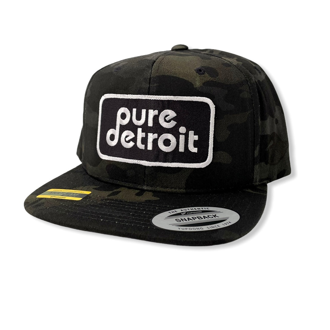 Pure Detroit Snapback Hat / Dark Digi Camo Hat