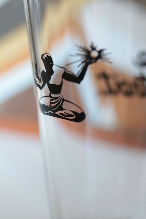 Pure Detroit 16 oz Pint Glass / Black glass
