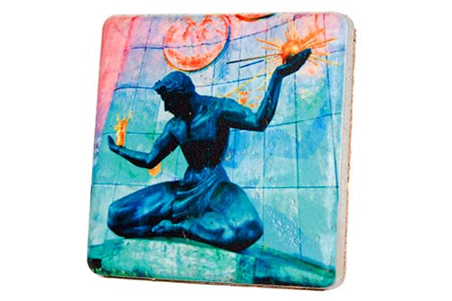 Spirit of Detroit Porcelain Tile Coaster Coasters