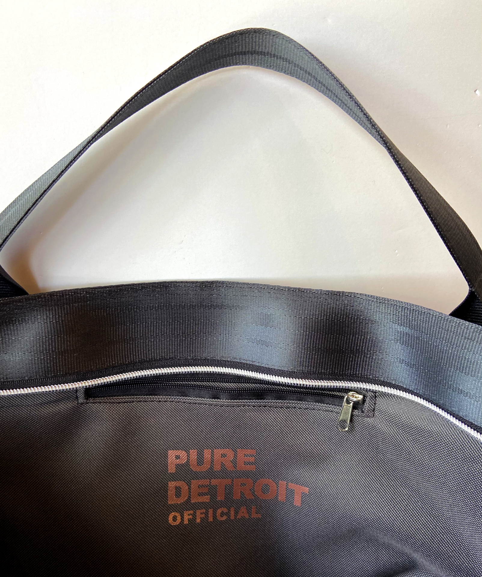Pure Detroit OFFICIAL -  Strathmore Travel Tote Seatbelt Bag - Black PRE ORDER Seatbelt Bags   