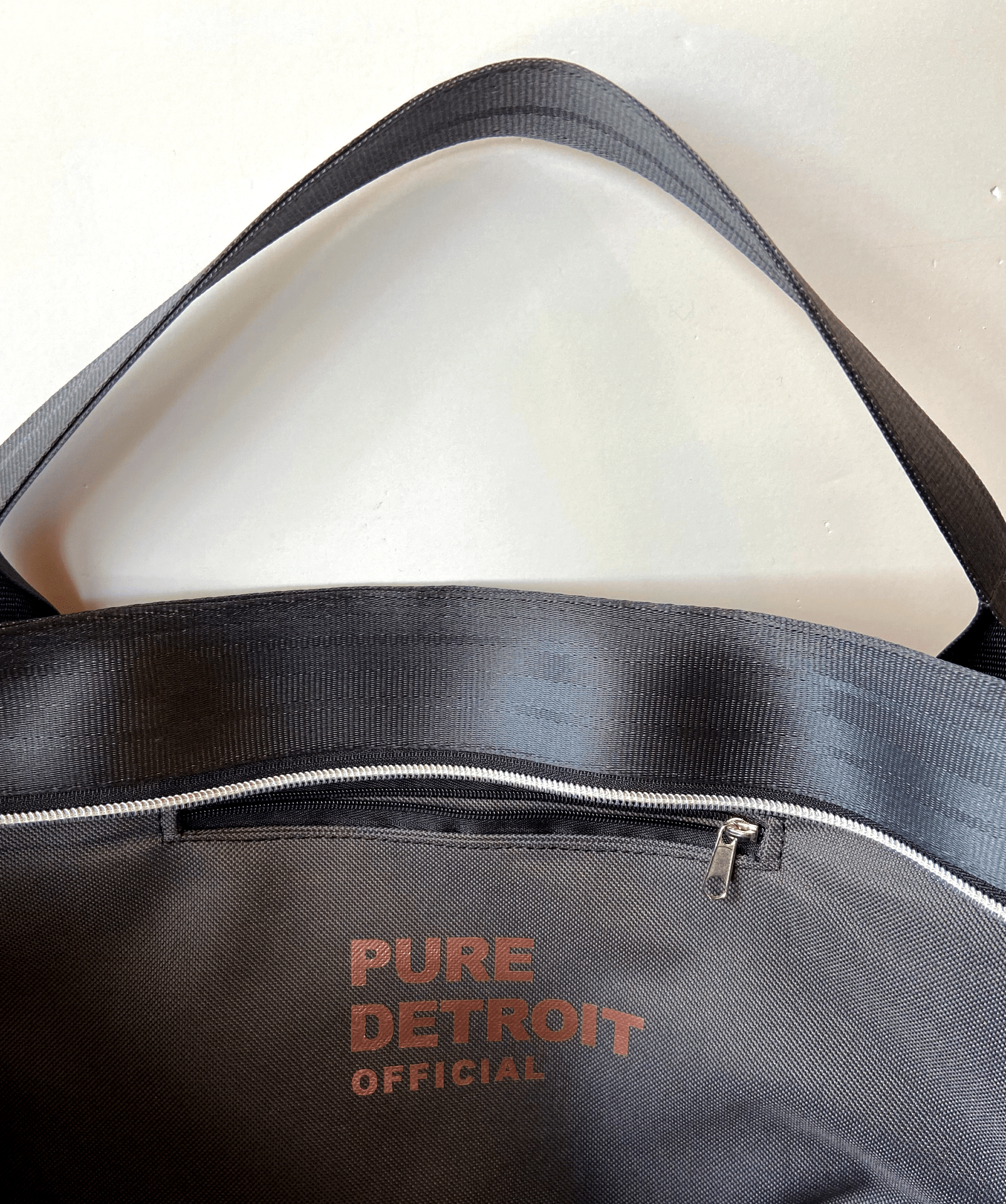Pure Detroit OFFICIAL - Strathmore Travel Tote Seatbelt Bag - Black PRE ORDER Seatbelt Bags