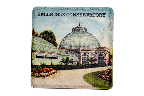 Vintage Belle Isle Conservatory Porcelain Tile Coaster Coasters   