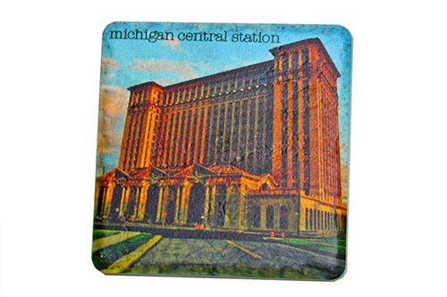 Michigan Central Station Sunlight Porcelain Tile Coaster Coasters