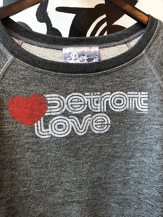 Detroit Love Terry Raglan Sweatshirt / Gray / Women's Women's Apparel
