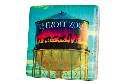 Detroit Zoo Porcelain Tile Coaster Coasters