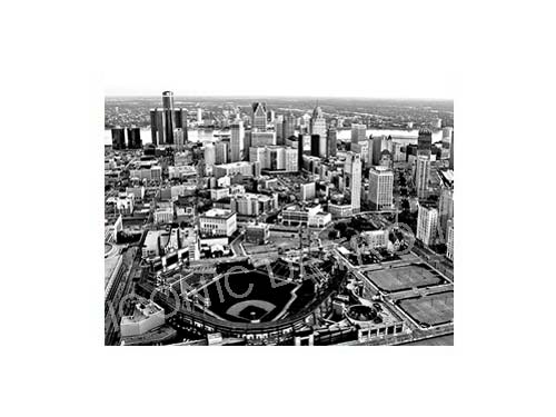Comerica Park Aerial Black & White Luster or Canvas Print $35 - $430 Luster Prints and Canvas Prints