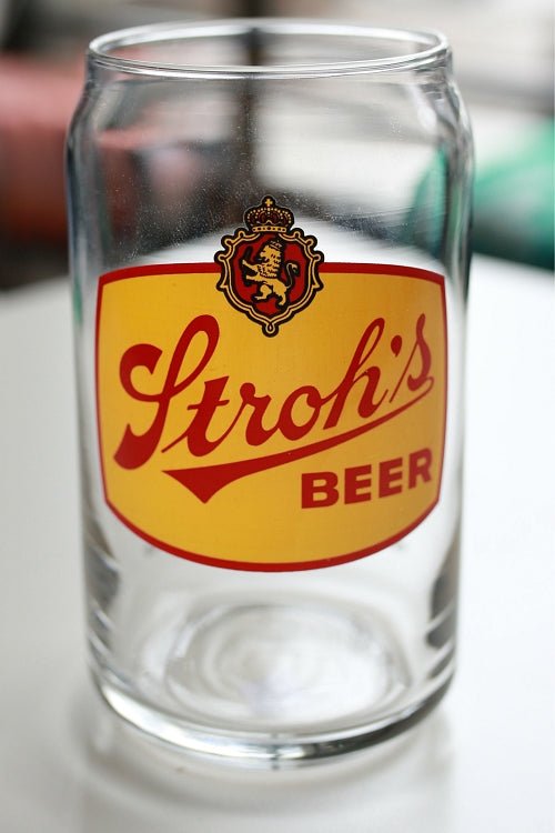 Retro Stroh's 16 oz Beer Can Glass glass
