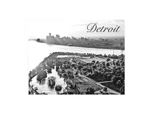 Detroit Belle Isle Aerial Black & White Luster or Canvas Print $35 - $430 Luster Prints and Canvas Prints